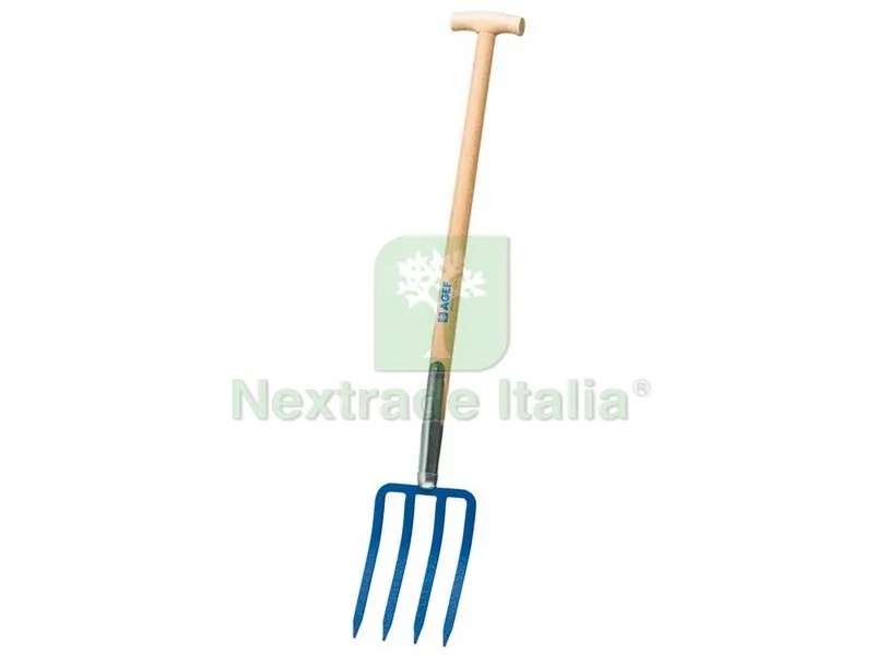 FORCA PER VANGARE 4 denti manico a T cm. 80 — Attrezzi da giardino — rif. FERX.VIT45526