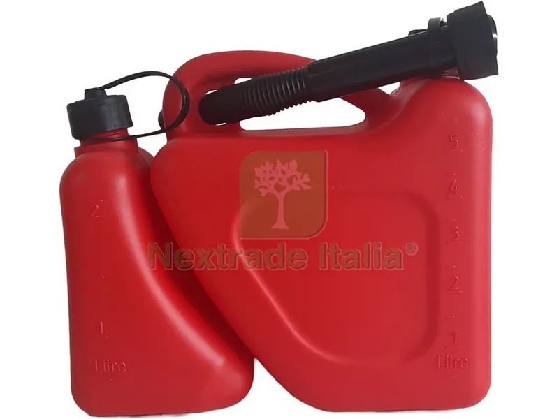 5PZ Tanica in Plastica Omologata per Carburante Doppio USO lt. 2+5 — Tempo libero outdoor — rif. FERX.VIT52948 5PZ Tanica in Plastica Omologata per Carburante Doppio USO lt. 2+5 — Tempo libero outdoor — rif. FERX.VIT52948