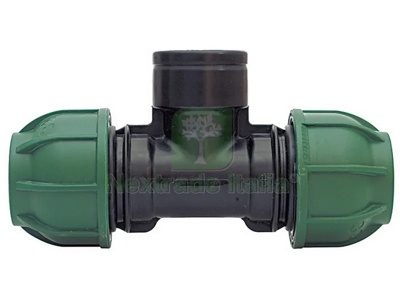 10PZ RACCORDO A COMPRESSIONE PN10 TEE 90° FEMMINA mis. 32x1x32 — Tubi e raccordi — rif. FERX.VIT32259