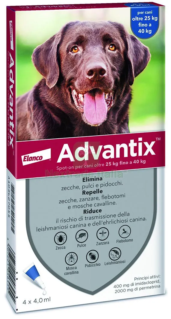 ANTIPARASSITARIO ADVANTIX (4 pipette) per cani 25¸40 kg. — Protezione piante e sementi — rif. FERX.VIT28940