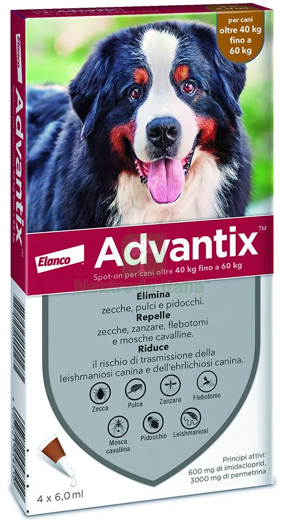 ANTIPARASSITARIO ADVANTIX (4 pipette) per cani 40¸60 kg. — Protezione piante e sementi — rif. FERX.VIT45348