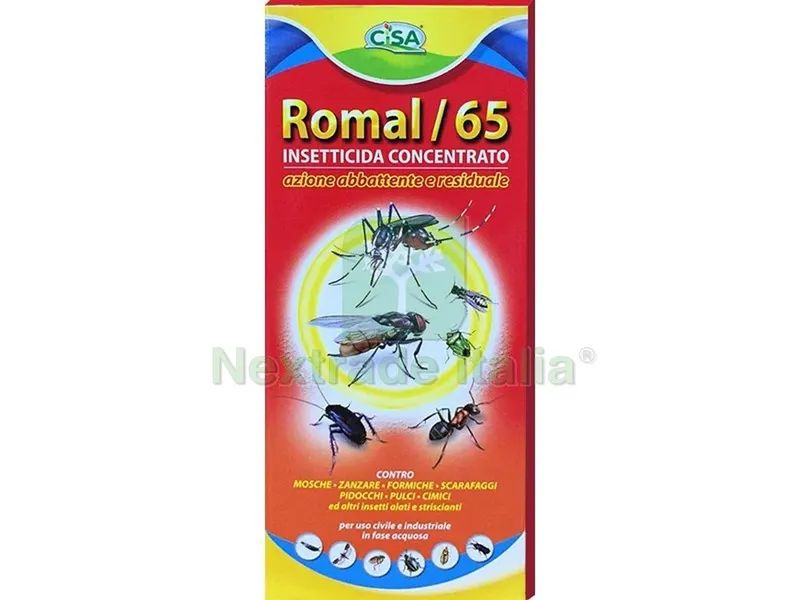 DISABITUANTE PER ANIMALI MULTINSETTO CONCENTRATO ROMAL/65 ml. 250 — Protezione piante e sementi — rif. FERX.VIT45767 DISABITUANTE PER ANIMALI MULTINSETTO CONCENTRATO ROMAL/65 ml. 250 — Protezione piante e sementi — rif. FERX.VIT45767