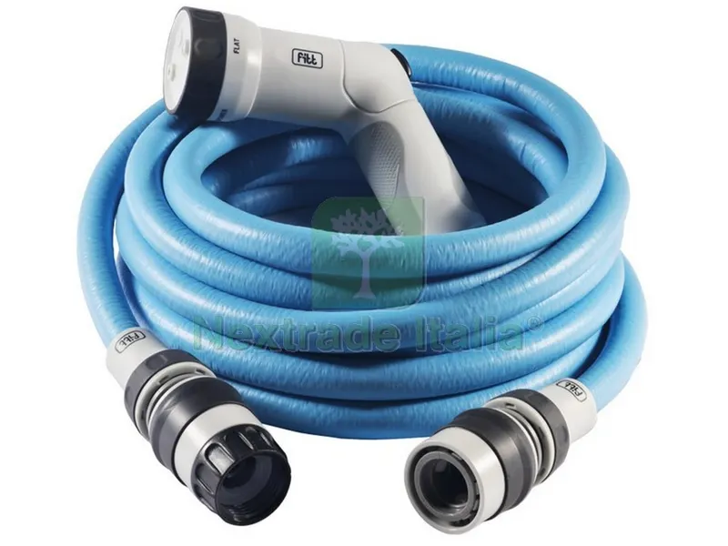 Tubo Estensibile per Giardinaggio Fitt Ikon mt.25 con Spruzzatore col. Blue — Spatole e attrezzi per stesura — rif. FERX.VIT50115 Tubo Estensibile per Giardinaggio Fitt Ikon mt.25 con Spruzzatore col. Blue — Spatole e attrezzi per stesura — rif. FERX.VIT50115