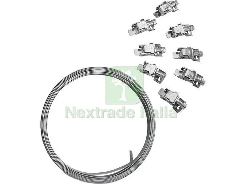 KIT NASTRO A FASCETTA W2 mm. 9x3 mt. + 8 GANCI — Fascette e collari — rif. FERX.VIT54573 KIT NASTRO A FASCETTA W2 mm. 9x3 mt. + 8 GANCI — Fascette e collari — rif. FERX.VIT54573