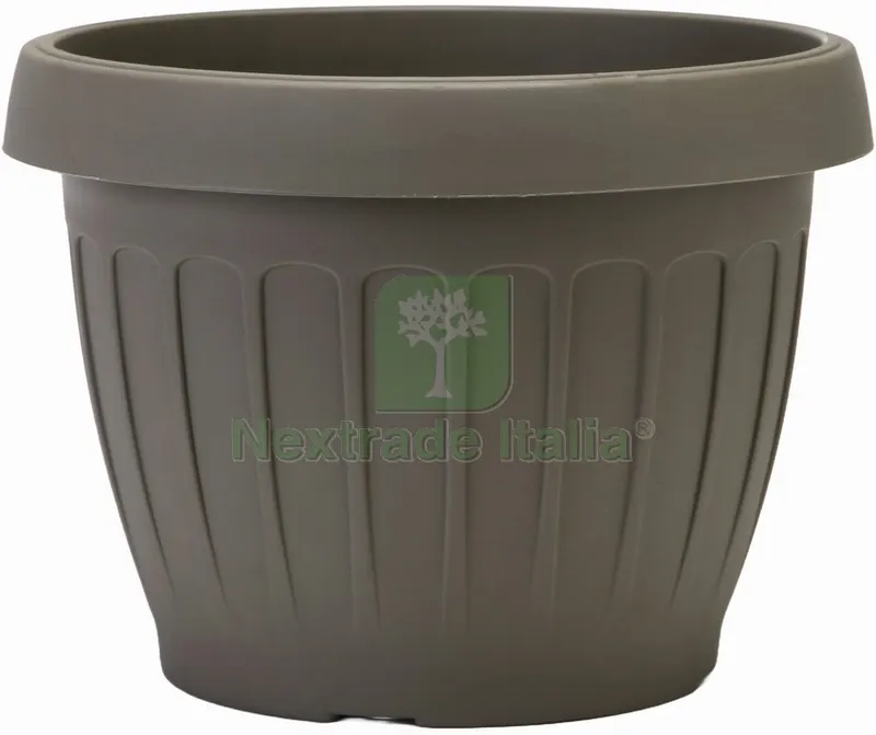 VASO TONDO TERRA Col. Cappuccino Ø cm. 30x22 h — Vasi e fioriere — rif. FERX.VIT53045