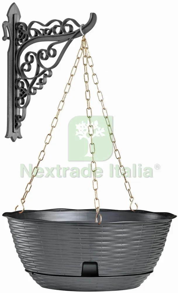 Set Ciotola Paglia + Catenella Col. Antracite Ø cm. 30x13 h — Cucina e coltelleria — rif. FERX.VIT53154