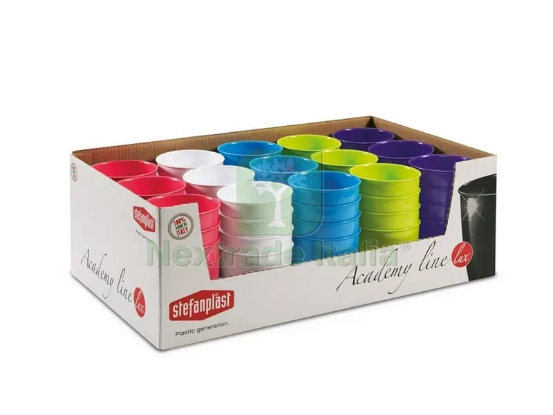 Vaso Academy LUX Ø cm. 11x10 h col. assortiti Espositore 60 Pezzi — Articoli per ufficio — rif. FERX.VIT46966