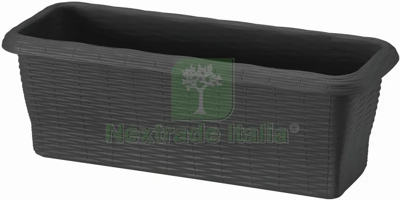 FIORIERA RETTANGOLARE PAGLIA NORMAL Col. Antracite cm. 50x20x17,5 h — Vasi e fioriere — rif. FERX.VIT53132