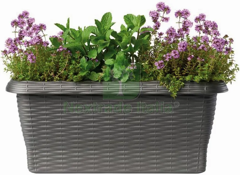 FIORIERA RETTANGOLARE PAGLIA NORMAL Col. Antracite cm. 50x20x17,5 h — Vasi e fioriere — rif. FERX.VIT53132 — foto 2