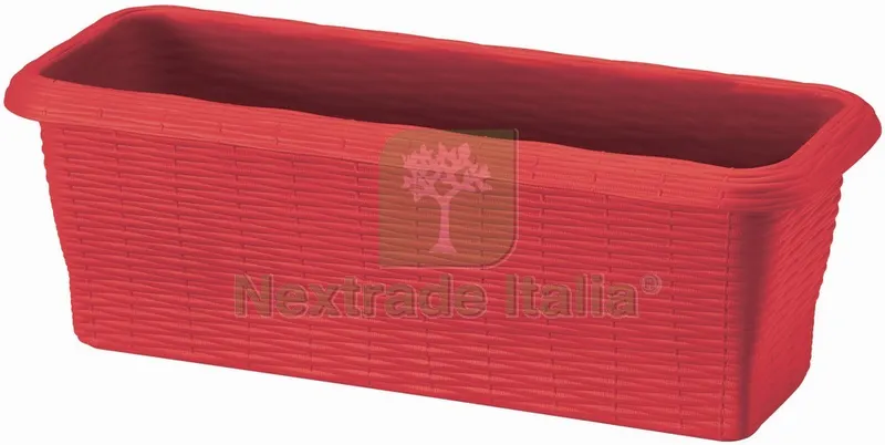 FIORIERA RETTANGOLARE PAGLIA NORMAL Col. Corallo cm. 60x20x17,5 h — Vasi e fioriere — rif. FERX.VIT53139 FIORIERA RETTANGOLARE PAGLIA NORMAL Col. Corallo cm. 60x20x17,5 h — Vasi e fioriere — rif. FERX.VIT53139