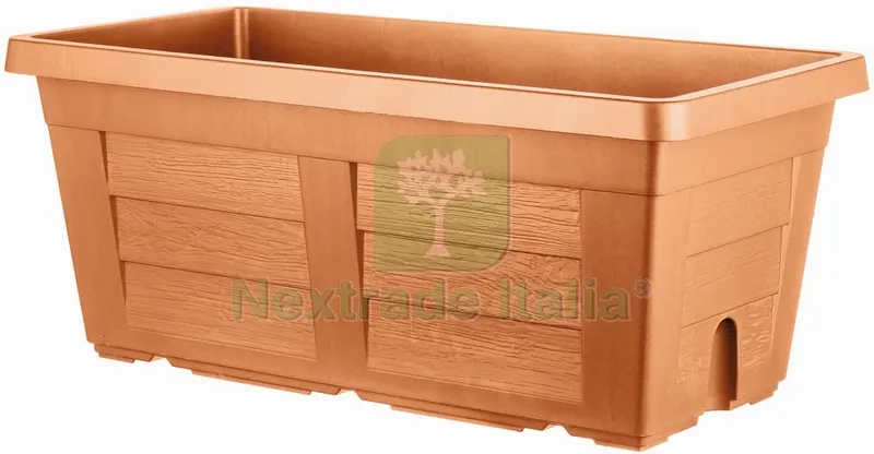 FIORIERA RETTANGOLARE LEGNO Col. Cotto Chiaro cm. 80x40x34 h — Vasi e fioriere — rif. FERX.VIT53109 FIORIERA RETTANGOLARE LEGNO Col. Cotto Chiaro cm. 80x40x34 h — Vasi e fioriere — rif. FERX.VIT53109
