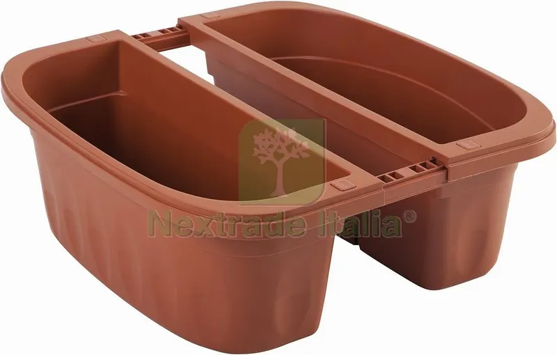 Fioriera Rettangolare Doppia Klunia Col. Terracotta cm. 40x19,8x18,5 h — Vasi e fioriere — rif. FERX.VIT53104 Fioriera Rettangolare Doppia Klunia Col. Terracotta cm. 40x19,8x18,5 h — Vasi e fioriere — rif. FERX.VIT53104