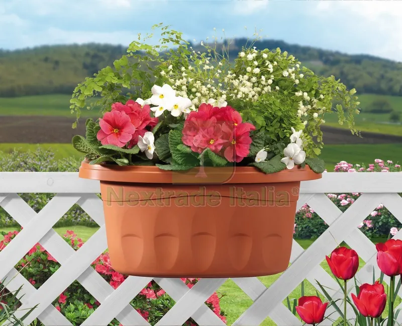 Fioriera Rettangolare Doppia Klunia Col. Terracotta cm. 40x19,8x18,5 h — Vasi e fioriere — rif. FERX.VIT53104 — foto 2 Fioriera Rettangolare Doppia Klunia Col. Terracotta cm. 40x19,8x18,5 h — Vasi e fioriere — rif. FERX.VIT53104 — foto 2