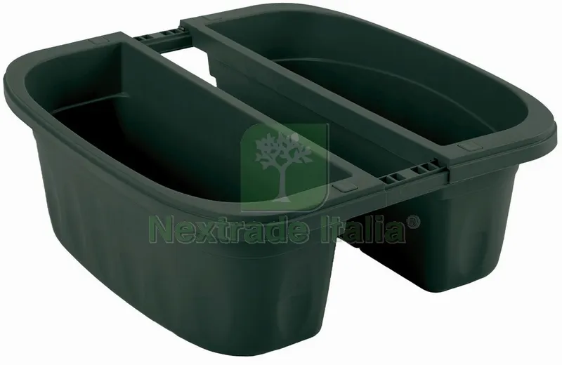 Fioriera Rettangolare Doppia Klunia Col. Verde cm. 40x19,8x18,5 h — Vasi e fioriere — rif. FERX.VIT53106 Fioriera Rettangolare Doppia Klunia Col. Verde cm. 40x19,8x18,5 h — Vasi e fioriere — rif. FERX.VIT53106