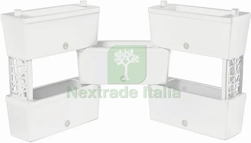 Kit Fioriera Rettangolare Brick 5 PZ. Col. Panna cm. 60x23x27 h — Vasi e fioriere — rif. FERX.VIT53096 Kit Fioriera Rettangolare Brick 5 PZ. Col. Panna cm. 60x23x27 h — Vasi e fioriere — rif. FERX.VIT53096