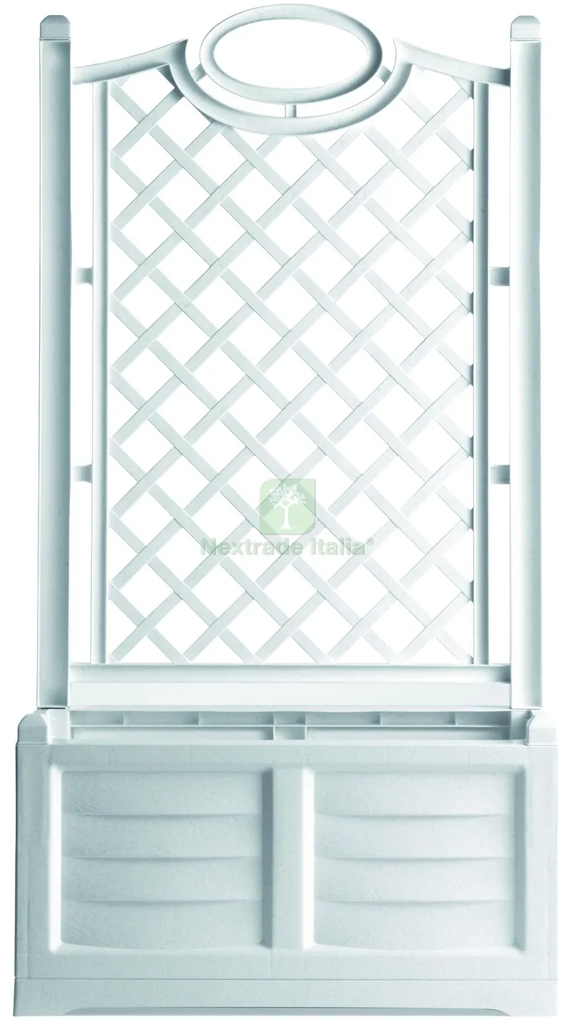 Fioriera con Spalliera Separé Col. Bianco lt. 120 cm. 80x42x150 h — Vasi e fioriere — rif. FERX.VIT57426 Fioriera con Spalliera Separé Col. Bianco lt. 120 cm. 80x42x150 h — Vasi e fioriere — rif. FERX.VIT57426