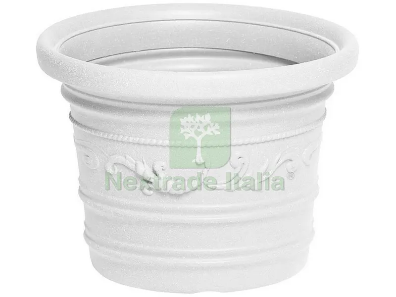 VASO TONDO FESTONATO PRESTIGE Col. Bianco Ø cm. 35 — Vasi e fioriere — rif. FERX.VIT52976 VASO TONDO FESTONATO PRESTIGE Col. Bianco Ø cm. 35 — Vasi e fioriere — rif. FERX.VIT52976