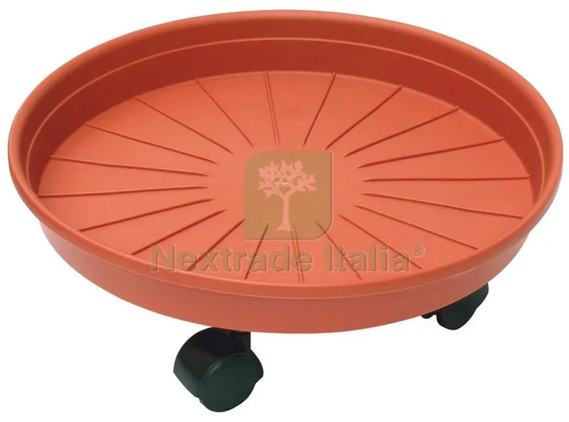 3PZ SOTTOVASO TONDO MARGHERITA CON RUOTE cm. 45 (Ø) x 7 h — Vasi e fioriere — rif. FERX.VIT23780 3PZ SOTTOVASO TONDO MARGHERITA CON RUOTE cm. 45 (Ø) x 7 h — Vasi e fioriere — rif. FERX.VIT23780