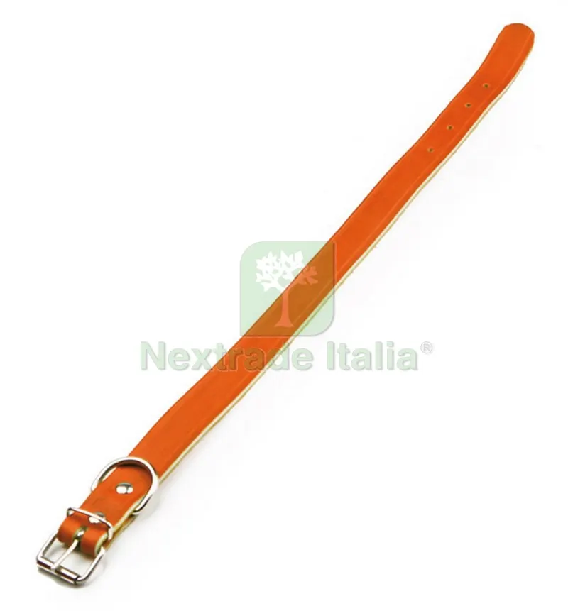 6PZ COLLARE IN CUOIO DI BUFALO cm. 44x2,0 col. Arancione — Fascette e collari — rif. FERX.VIT30850 6PZ COLLARE IN CUOIO DI BUFALO cm. 44x2,0 col. Arancione — Fascette e collari — rif. FERX.VIT30850