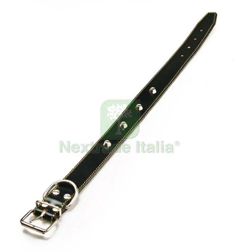 COLLARE IN CUOIO FODERATO CON BORCHIE cm. 56x3,0 col. Assortiti — Fascette e collari — rif. FERX.VIT30854