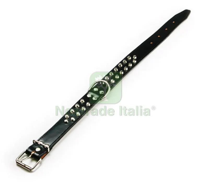 COLLARE IN CUOIO FODERATO CON DOPPIE BORCHIE cm. 70x4,0 col. Assortiti — Fascette e collari — rif. FERX.VIT31035 COLLARE IN CUOIO FODERATO CON DOPPIE BORCHIE cm. 70x4,0 col. Assortiti — Fascette e collari — rif. FERX.VIT31035
