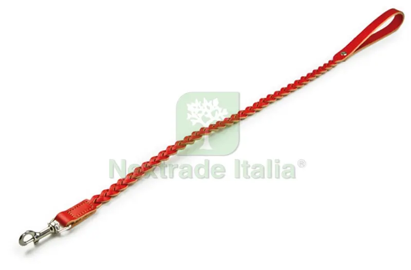 6PZ Guinzaglio in Cuoio Intrecciato cm. 80 col. Assortiti — Cani — rif. FERX.VIT30867
