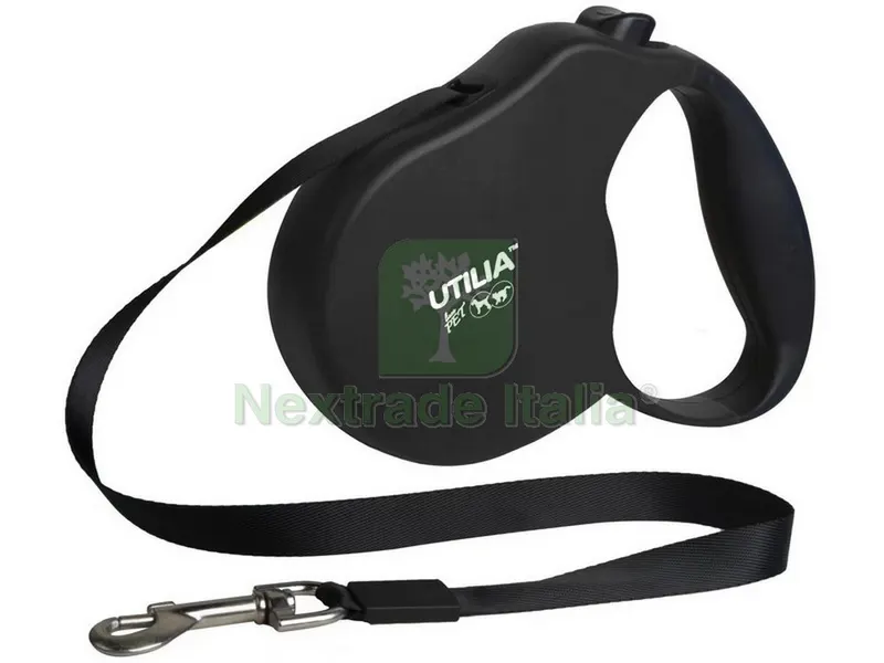 GUINZAGLIO RETRATTILE A NASTRO MEDIUM mt. 5 per cani fino a kg. 18 col. Ner — Cani — rif. FERX.VIT50238 GUINZAGLIO RETRATTILE A NASTRO MEDIUM mt. 5 per cani fino a kg. 18 col. Ner — Cani — rif. FERX.VIT50238