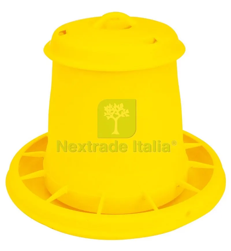 MANGIATOIA TRAMOGGIA PER POLLI CON ANTISPRECO Ø cm. 28x25 h lt. 5,25 (kg. — Mangimi e alimentazione — rif. FERX.VIT30717