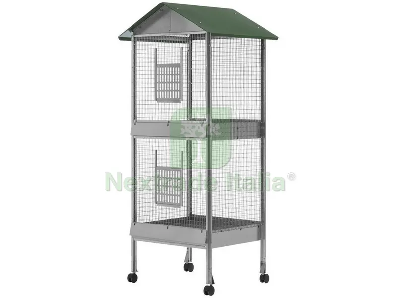 Voliera a Casetta Rettangolare a 2 Piani cm. 60x50x170 h — Docce e arredo acqua da giardino — rif. FERX.VIT50463