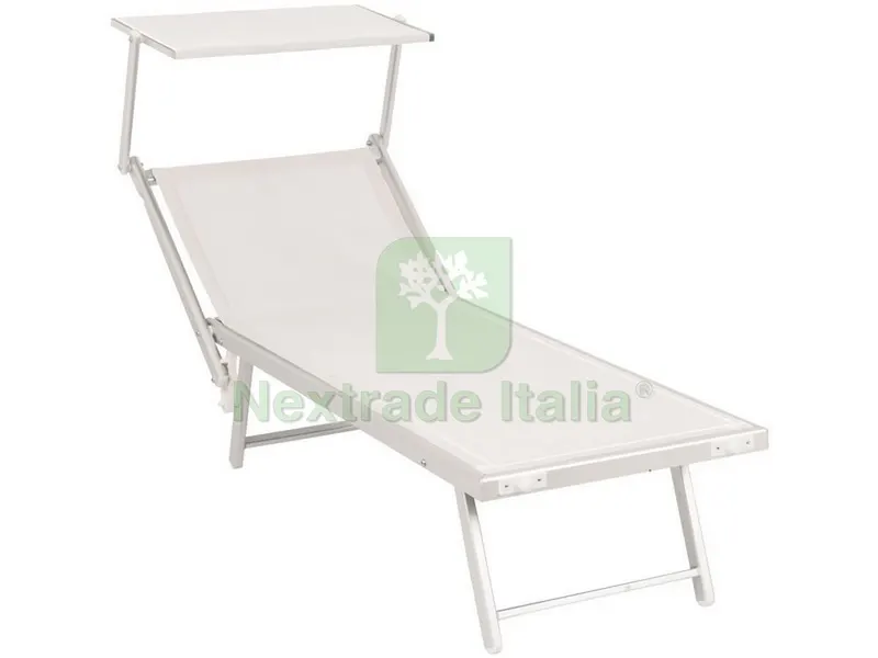 LETTINO POOL cm. 61x189x40 h col. Bianco — Tempo libero outdoor — rif. FERX.VIT51176