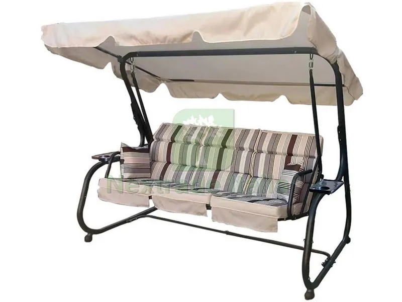 Dondolo Letto Martynica a 3 Posti cm. 200x120x170 h fantasia a strisce — Tempo libero outdoor — rif. FERX.VIT48731