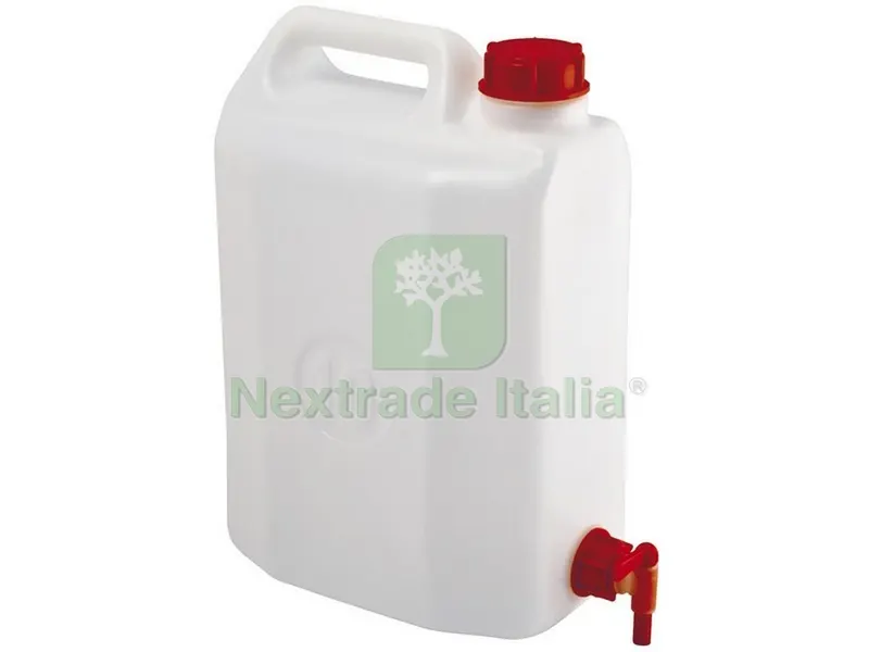 TANICA IN PLASTICA PER ALIMENTI CON RUBINETTO lt. 20 (cm. 32,2x19,6x43,2 h) — Rubinetti e valvole — rif. FERX.VIT52499 TANICA IN PLASTICA PER ALIMENTI CON RUBINETTO lt. 20 (cm. 32,2x19,6x43,2 h) — Rubinetti e valvole — rif. FERX.VIT52499