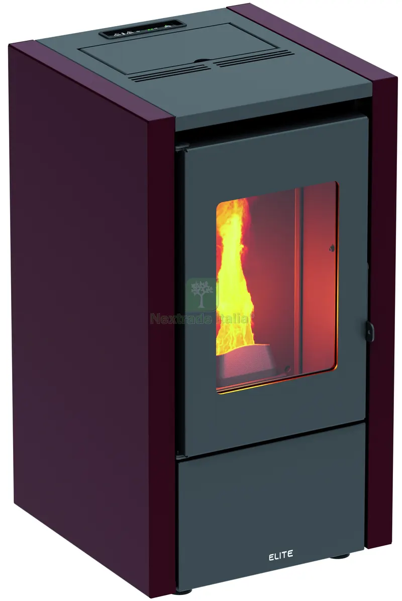 Stufa a Pellet Elite - KW 6,2 con Telecomando Col. Bordeaux — Stufe e camini — rif. FERX.VIT57699