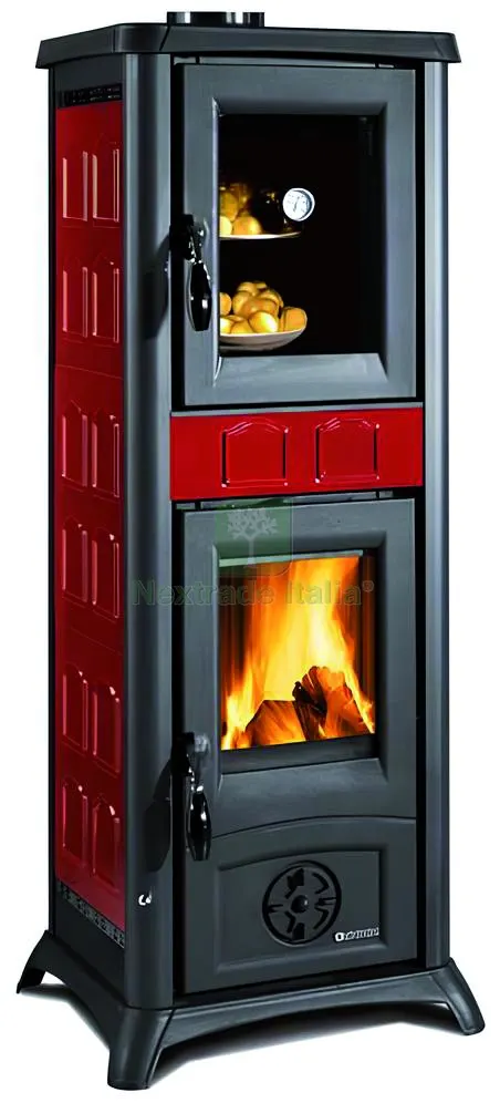 La Nordica STUFA A LEGNA GEMMA FORNO 5.0 Col. Elegance Bordeaux — Stufe e camini — rif. FERX.VIT55195 La Nordica STUFA A LEGNA GEMMA FORNO 5.0 Col. Elegance Bordeaux — Stufe e camini — rif. FERX.VIT55195
