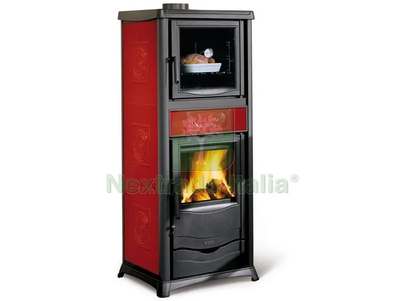 La Nordica Stufa a Legna Rossella Plus Forno EVO Col. Liberty Bordeaux — Stufe e camini — rif. FERX.VIT49547