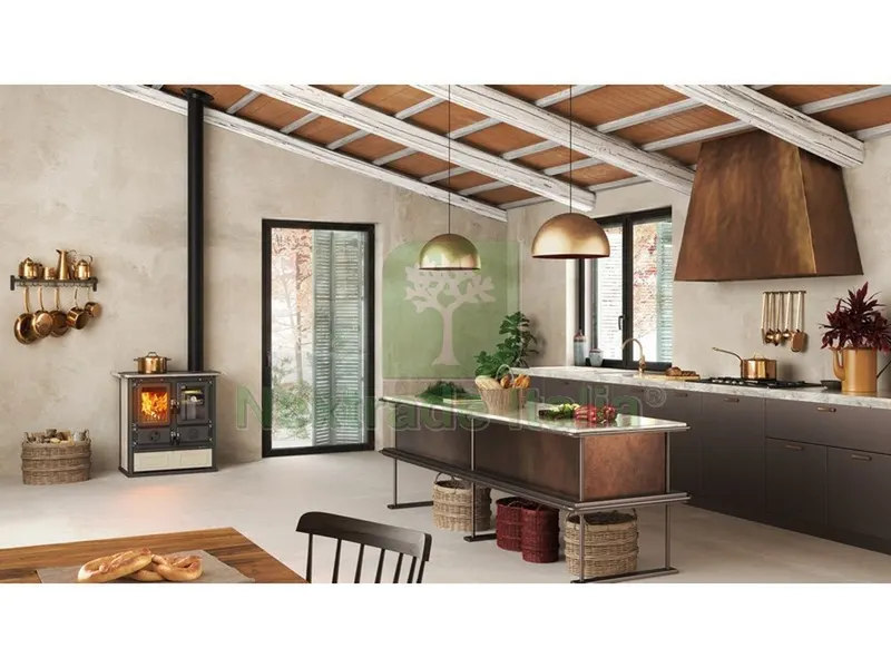 La Nordica CUCINA A LEGNA ROSETTA BII Col. Liberty Panna — Sanitari e ceramiche — rif. FERX.VIT53907