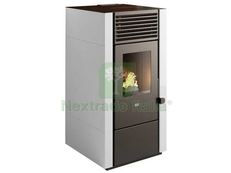 Stufa a Pellet Poly KW 9,5 con Telecomando Col. Bianco — Stufe e camini — rif. FERX.VIT55384 Stufa a Pellet Poly KW 9,5 con Telecomando Col. Bianco — Stufe e camini — rif. FERX.VIT55384