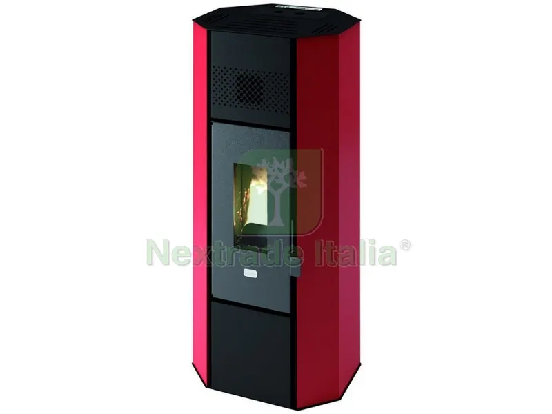 Stufa a Pellet Titti KW 6,3 con Telecomando colore Rosso — Stufe e camini — rif. FERX.VIT47297