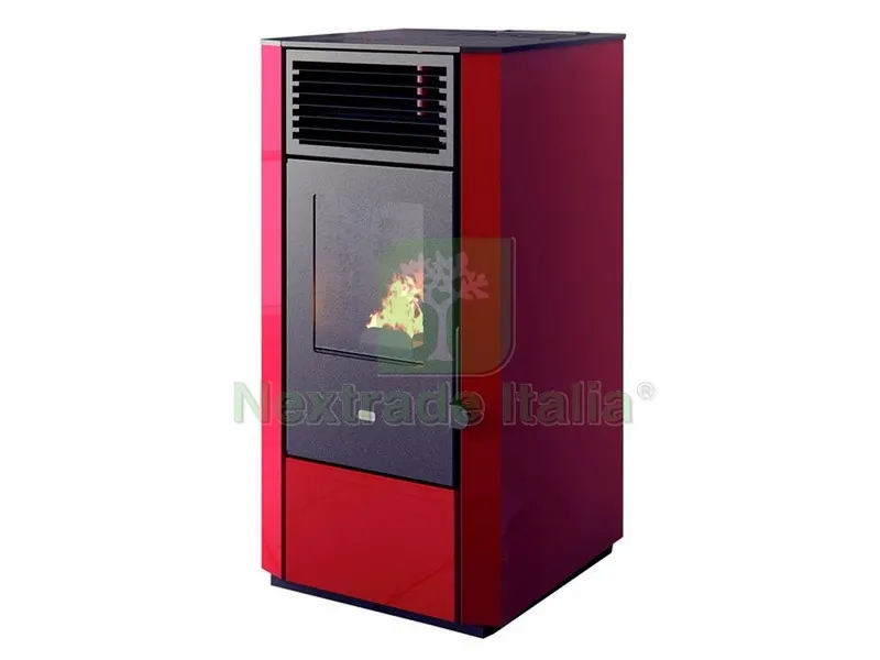 Stufa a Pellet IRINA-10 KW 9,5 con Telecomando colore Rosso — Stufe e camini — rif. FERX.VIT47291