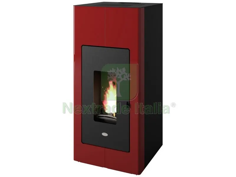 Stufa a Pellet Ilaria Hydro KW 17,5 con Telecomando colore Rosso — Stufe e camini — rif. FERX.VIT47295