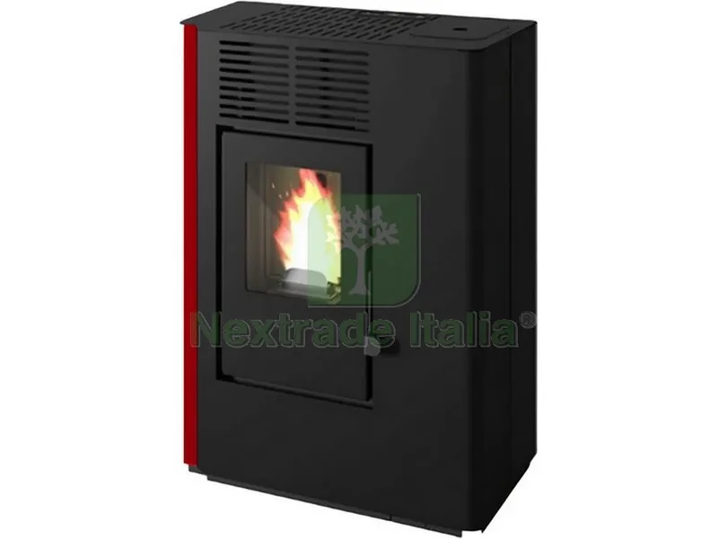 Stufa a Pellet nella NEW (slim) KW 9,4 con Telecomando colore Rosso — Stufe e camini — rif. FERX.VIT55379 Stufa a Pellet nella NEW (slim) KW 9,4 con Telecomando colore Rosso — Stufe e camini — rif. FERX.VIT55379