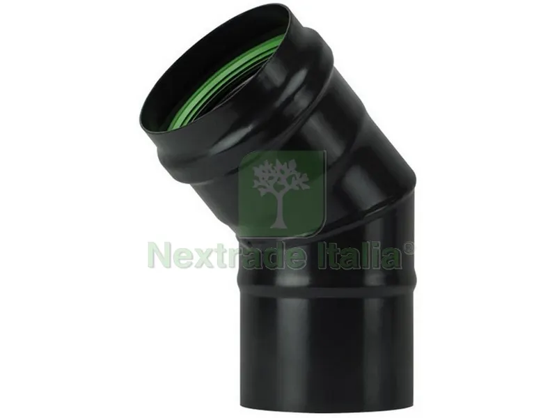 Gomito 45° per Stufa a Pellet Light Senza Guarnizione Col. Nero opaco Ø cm. 8 — Stufe e camini — rif. FERX.VIT55044