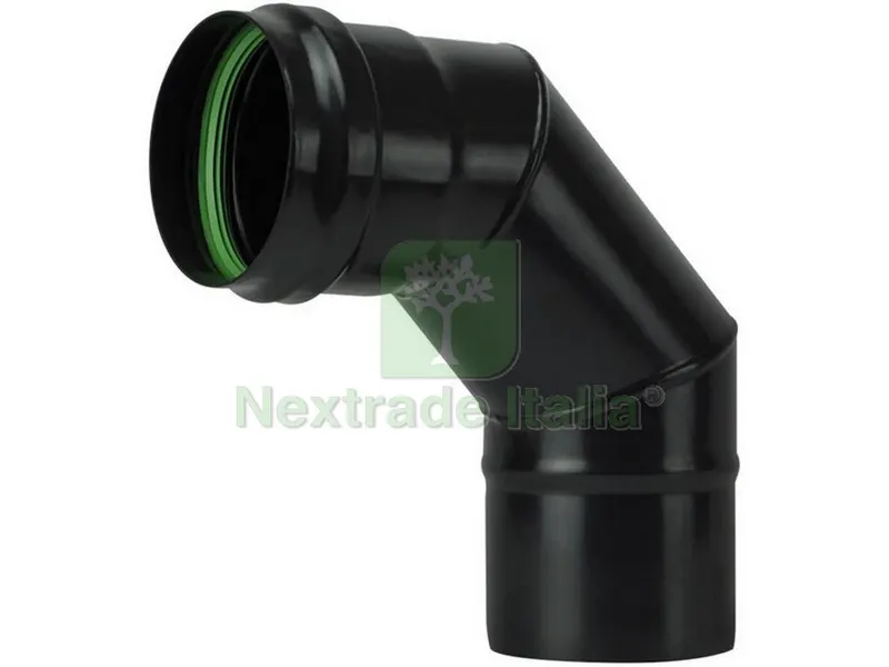 GOMITO 90° PER STUFA A PELLET LIGHT SENZA GUARNIZIONE Col. Nero opaco Ø cm — Stufe e camini — rif. FERX.VIT55045 GOMITO 90° PER STUFA A PELLET LIGHT SENZA GUARNIZIONE Col. Nero opaco Ø cm — Stufe e camini — rif. FERX.VIT55045