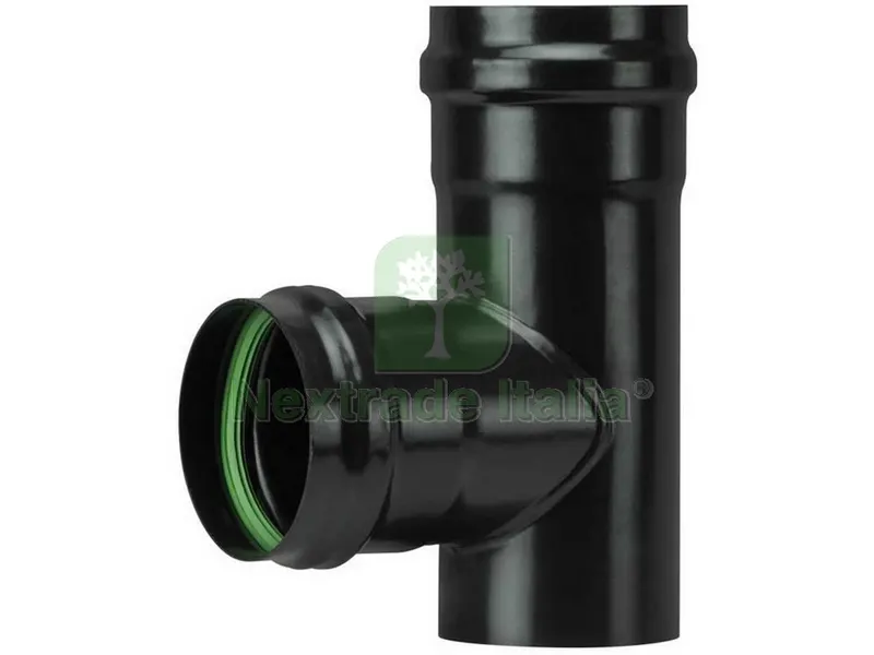 Raccordo a T per Stufa a Pellet Light (F/F) Senza Guarnizione Col. Nero opa — Stufe e camini — rif. FERX.VIT55061 Raccordo a T per Stufa a Pellet Light (F/F) Senza Guarnizione Col. Nero opa — Stufe e camini — rif. FERX.VIT55061