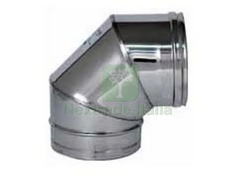 GOMITO A 90° INOX AISI 304 PER STUFA Ø cm. 18 — Tubi e raccordi — rif. FERX.VIT17123