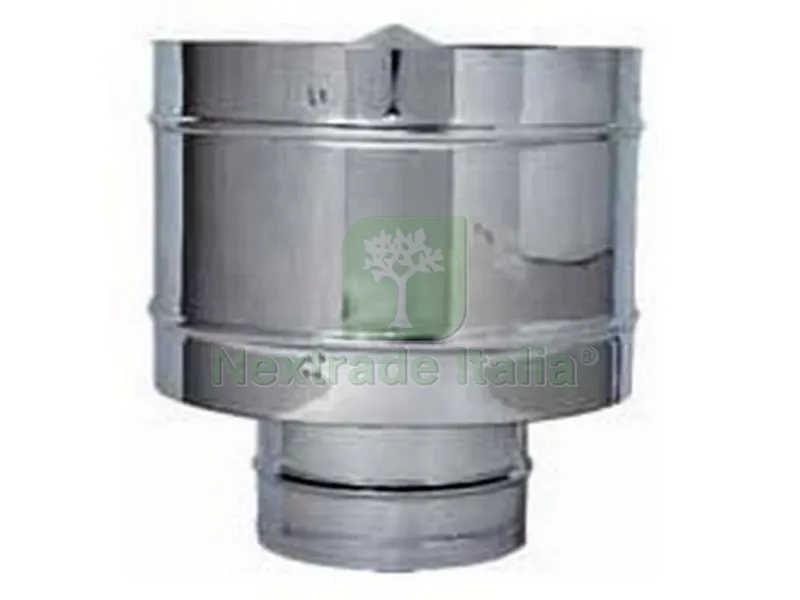 FUMAIOLO FISSO ANTIVENTO INOX Tondo (attacco maschio) Ø cm. 8 — Tubi e raccordi — rif. FERX.VIT32071