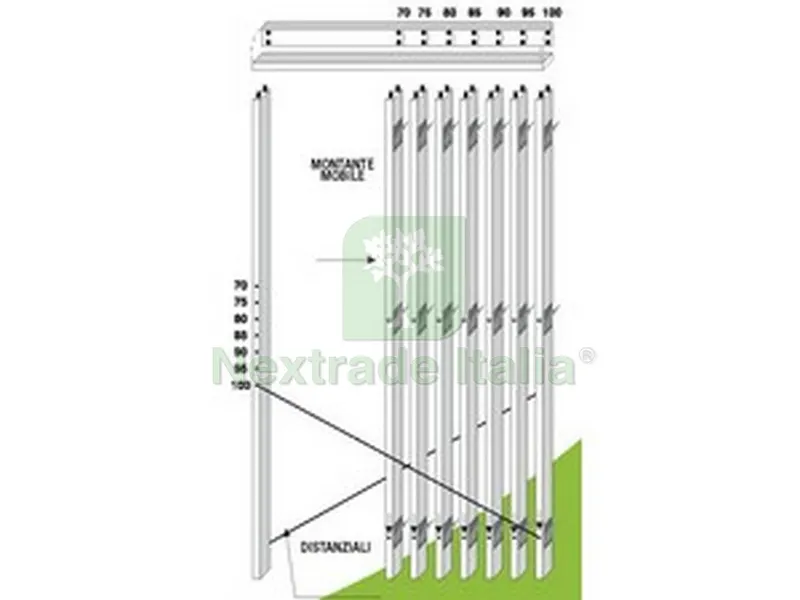 CONTROTELAIO IN LEGNO H. cm. 215 per muri spessore 8,5 cm. — Ferramenta porte e finestre — rif. FERX.VIT52656 — foto 2