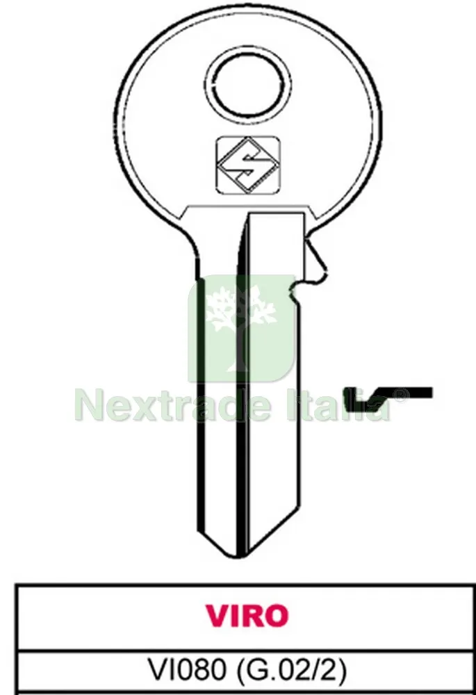 100PZ CHIAVE ASC VI080 (G.VAC 2) VIRO — Serrature e cilindri — rif. FERX.VIT4924