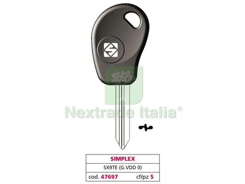 5PZ CHIAVE PER AUTO SX9TE (G. VDD 0) SIMPLEX — Ferramenta porte e finestre — rif. FERX.VIT47697 5PZ CHIAVE PER AUTO SX9TE (G. VDD 0) SIMPLEX — Ferramenta porte e finestre — rif. FERX.VIT47697
