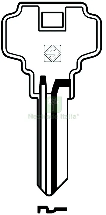20PZ CHIAVE OTTONE DX1 (G. VAD 0) DEXTER — Ferramenta porte e finestre — rif. FERX.VIT30370
